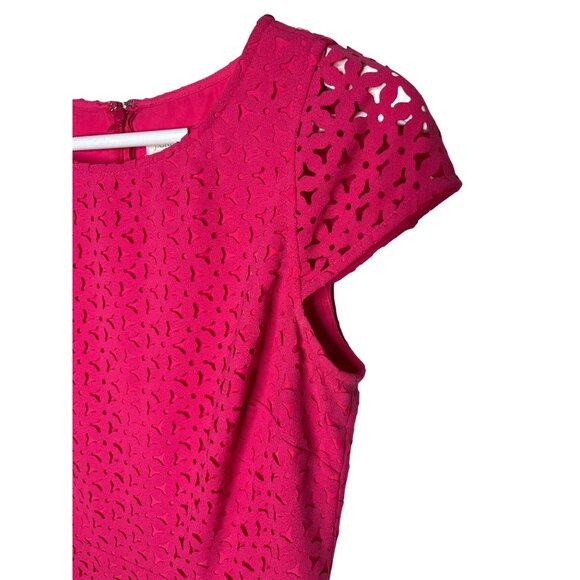 J Crew Dress Womens Size 2 Short Sleeve Mini Fit and Flare Pink Fuchsia Work XS - Picture 6 of 13